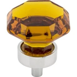 Top Knobs Wine 1-3/8 Inch Geometric Cabinet Knob From The Crystal Collection Polished Chrome / Wine