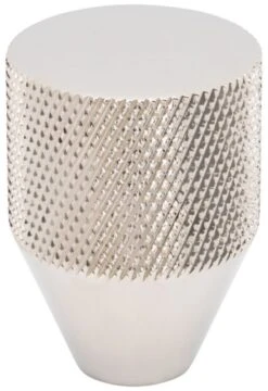 Vesta Fine Hardware Beliza Solid Brass 1" Cone Diamond Knurled Button Cabinet Knob / Drawer Knob Polished Nickel