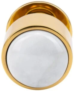 Vesta Fine Hardware FireSky Solid Brass 1-3/8" Round Designer Cabinet Knob With Carrara White Marble Stone Insert Polished Nickel -Cabinet Hardware Store vesta fine hardware v7553 alternate image 981