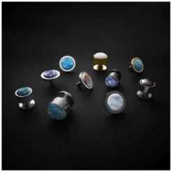 Vesta Fine Hardware FireSky Solid Brass 1-3/8" Round Designer Cabinet Knob With Carrara White Marble Stone Insert Polished Nickel -Cabinet Hardware Store vesta fine hardware v7553 alternate image 986